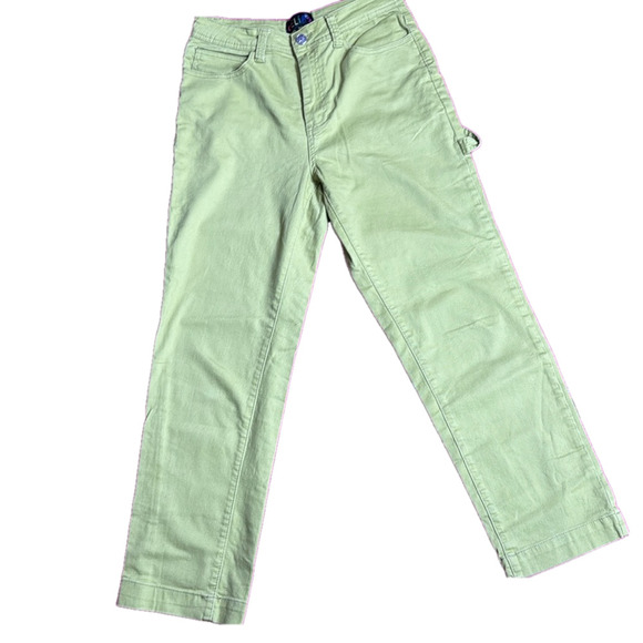 delias Dolls Kill Lime Green Cropped Cargo pants size Medium - Picture 1 of 11